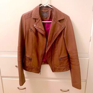 Real 100% Leather Moto Jacket Cole Han